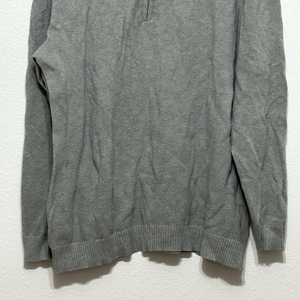 Club Room Gray Long Sleeve Quarter Zip‎ Pullover Cotton Sweater Men's Size XXL